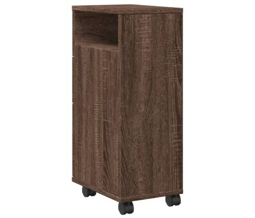 Kitsas Vannitoakapp Ratastega, Pruun Tamm, Tehispuit