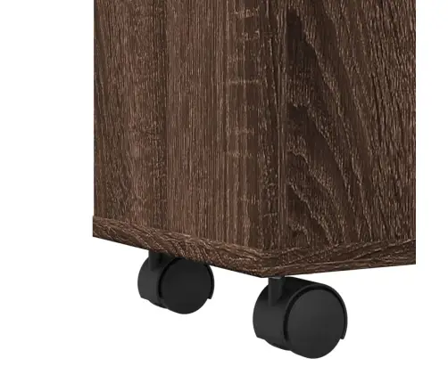 Kitsas Vannitoakapp Ratastega, Pruun Tamm, Tehispuit