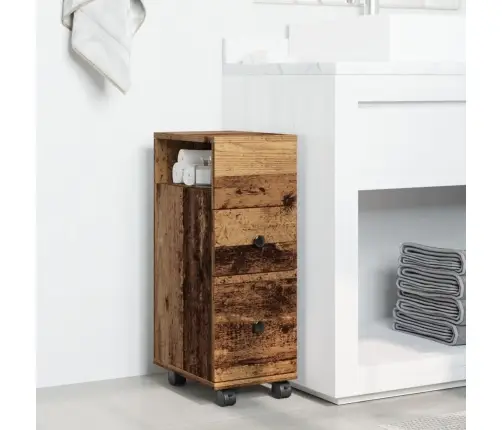 Kitsas Vannitoakapp Ratastega, Vana Puit, Tehispuit