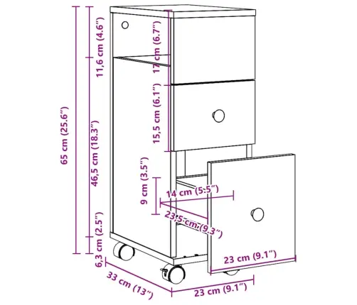 Kitsas Vannitoakapp Ratastega, Vana Puit, Tehispuit