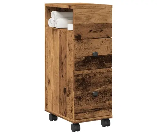 Kitsas Vannitoakapp Ratastega, Vana Puit, Tehispuit