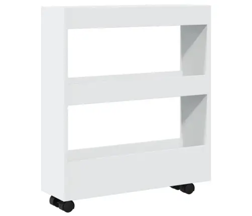 Šauri Glabāšanas Ratiņi, 3 Līmeņi, Balti, Inženierijas Koks Vidaxl