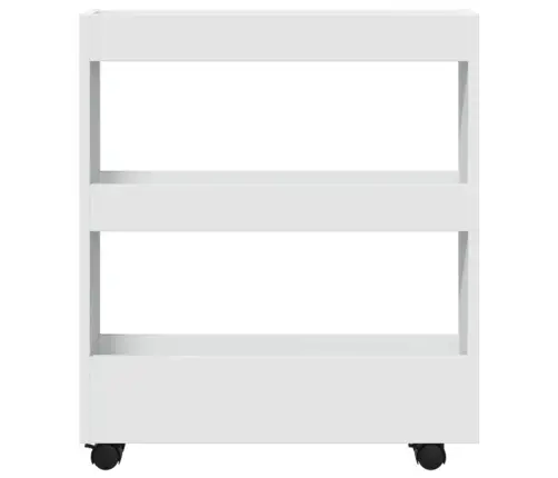 Šauri Glabāšanas Ratiņi, 3 Līmeņi, Balti, Inženierijas Koks Vidaxl