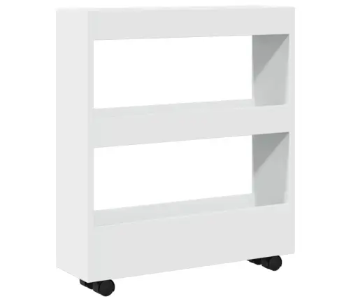 Šauri Glabāšanas Ratiņi, 3 Līmeņi, Balti, Inženierijas Koks Vidaxl