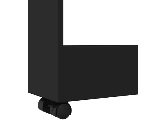 Šauri Glabāšanas Ratiņi, 3 Līmeņi, Melni, Konstruēts Koks Vidaxl