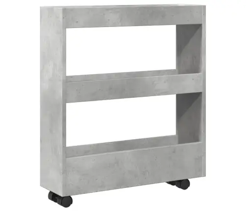 Šauri Glabāšanas Ratiņi 3 Līmeņi Betona Pelēkā Konstruēts Koks Vidaxl