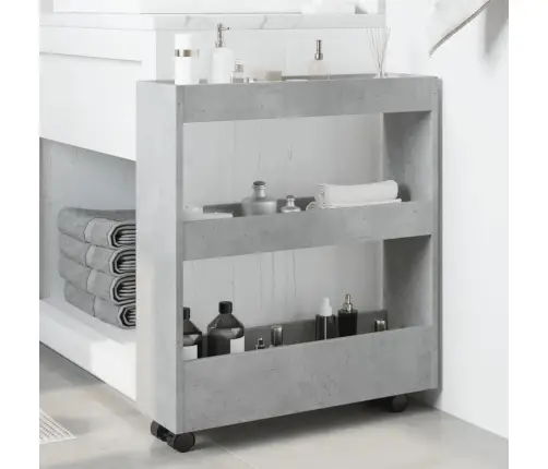 Šauri Glabāšanas Ratiņi 3 Līmeņi Betona Pelēkā Konstruēts Koks Vidaxl