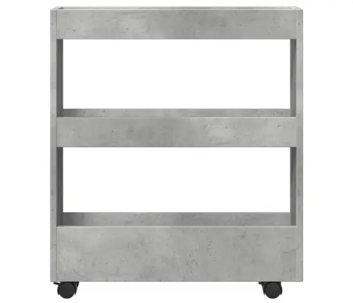 Šauri Glabāšanas Ratiņi 3 Līmeņi Betona Pelēkā Konstruēts Koks Vidaxl