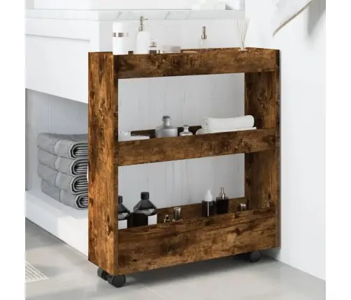 Šauri Glabāšanas Ratiņi, 3 Līmeņi, Ozola, Konstruēts Koks Vidaxl