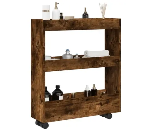 Šauri Glabāšanas Ratiņi, 3 Līmeņi, Ozola, Konstruēts Koks Vidaxl