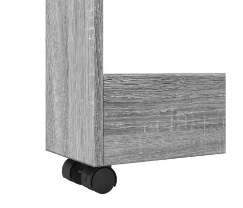 Siauras Vežimėlis Daiktams, 3 Aukštų, Pilkas Ąžuolo, Mediena