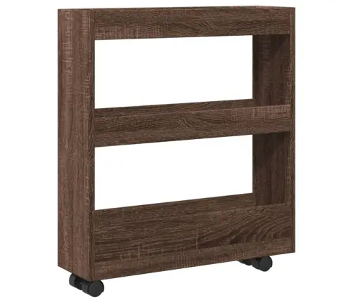 Šauri Glabāšanas Ratiņi, 3 Līmeņi, Ozolkoka, Konstruēts Koks Vidaxl