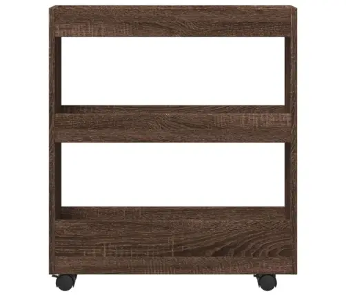 Šauri Glabāšanas Ratiņi, 3 Līmeņi, Ozolkoka, Konstruēts Koks Vidaxl