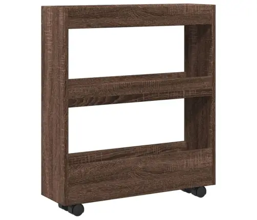 Šauri Glabāšanas Ratiņi, 3 Līmeņi, Ozolkoka, Konstruēts Koks Vidaxl