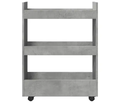 Siauras Vežimėlis Daiktams, 3 Aukštų, Betono, Apdirbta Mediena