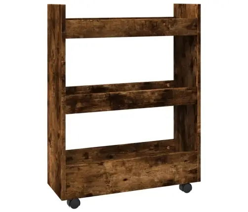 Šauri Glabāšanas Ratiņi, 3 Līmeņi, Ozola, Konstruēts Koks Vidaxl