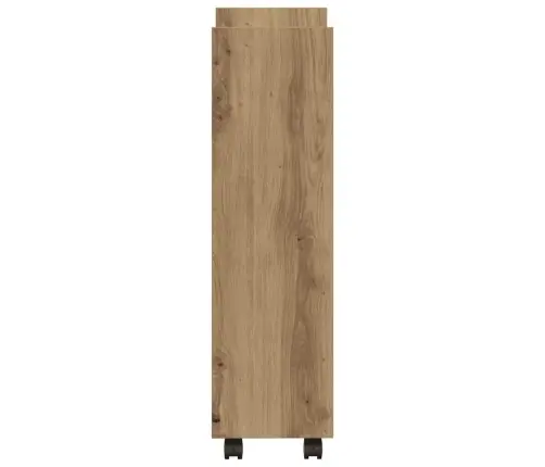 Siauras Vežimėlis Daiktams, 3 Aukštų, Artisano Ąžuolo, Mediena