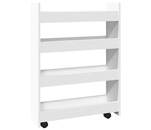 Šauri Glabāšanas Ratiņi, 4 Līmeņi, Balti, Konstruēts Koks Vidaxl