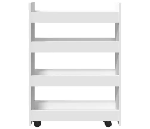 Šauri Glabāšanas Ratiņi, 4 Līmeņi, Balti, Konstruēts Koks Vidaxl