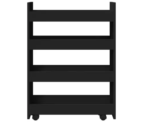 Šauri Glabāšanas Ratiņi, 4 Līmeņi, Melni, Konstruēts Koks Vidaxl