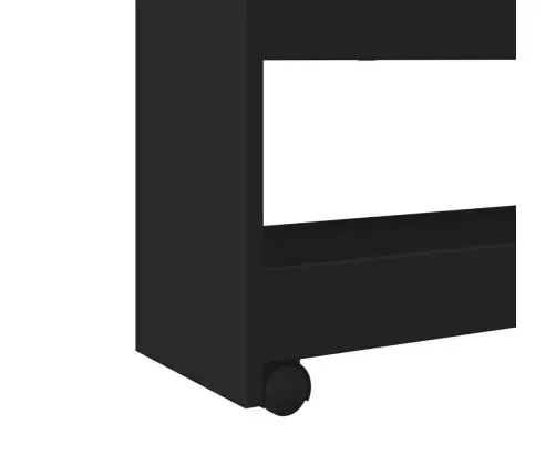 Šauri Glabāšanas Ratiņi, 4 Līmeņi, Melni, Konstruēts Koks Vidaxl