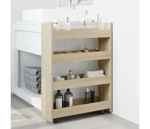 Šauri Glabāšanas Ratiņi, 4 Līmeņi, Ozola, Konstruēts Koks Vidaxl