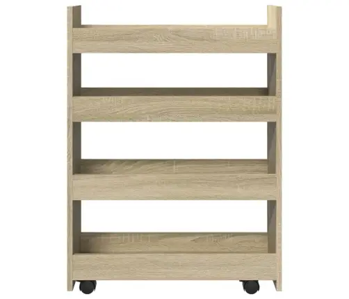 Šauri Glabāšanas Ratiņi, 4 Līmeņi, Ozola, Konstruēts Koks Vidaxl