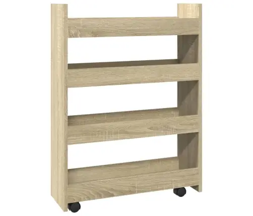 Šauri Glabāšanas Ratiņi, 4 Līmeņi, Ozola, Konstruēts Koks Vidaxl