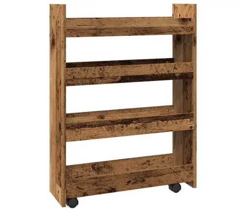 Šauri Glabāšanas Ratiņi, 4 Līmeņi, Veca Koka, Konstruēts Koks Vidaxl