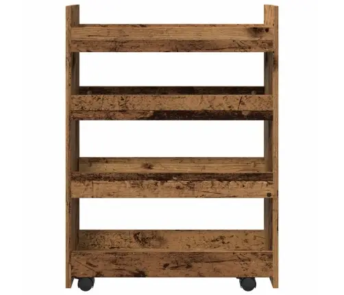 Šauri Glabāšanas Ratiņi, 4 Līmeņi, Veca Koka, Konstruēts Koks Vidaxl