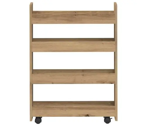 Šauri Glabāšanas Ratiņi, 4 Līmeņi, Koka Krāsa, Konstruēts Koks Vidaxl