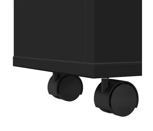 Kitsas Vannitoakapp Ratastega, Must, Tehispuit