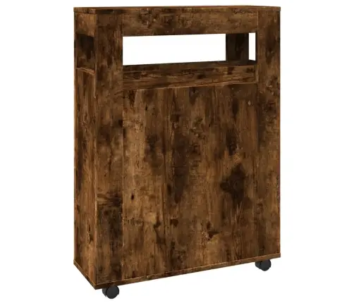 Šaurs Vannasistabas Skapis Ar Riteņiem, Ozolkoka Krāsa Vidaxl