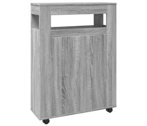 Kitsas Vannitoakapp Ratastega, Hall Sonoma Tamm, Tehispuit