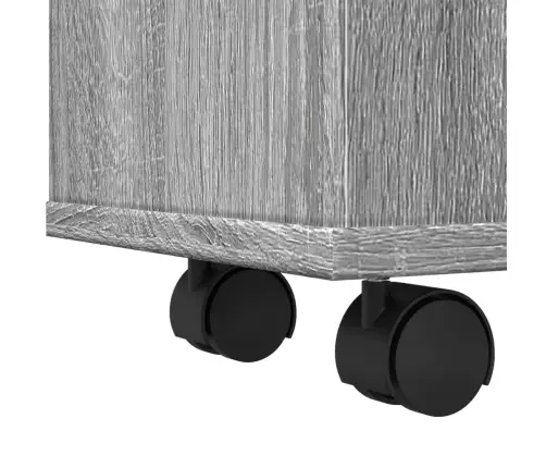 Kitsas Vannitoakapp Ratastega, Hall Sonoma Tamm, Tehispuit