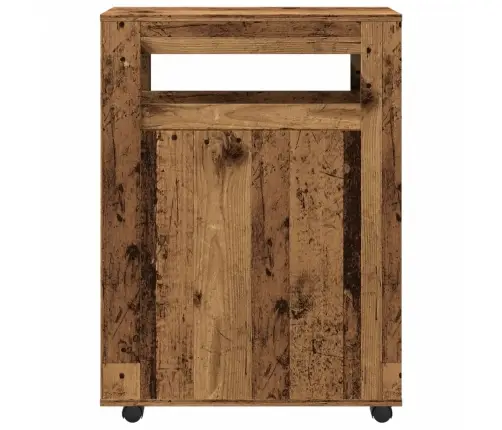 Šaurs Vannasistabas Skapis Ar Riteņiem, Veca Koka Krāsā Vidaxl
