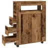 Šaurs Vannasistabas Skapis Ar Riteņiem, Veca Koka Krāsā Vidaxl