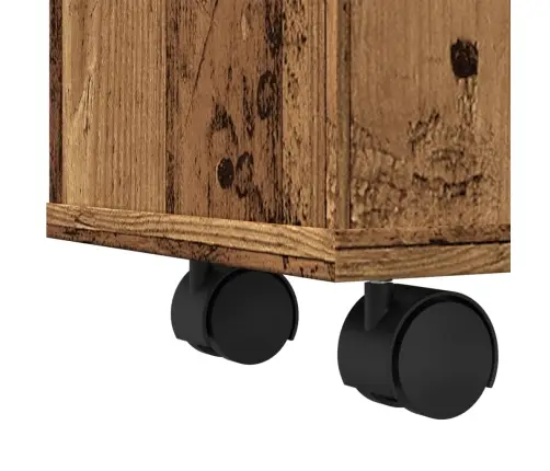 Šaurs Vannasistabas Skapis Ar Riteņiem, Veca Koka Krāsā Vidaxl