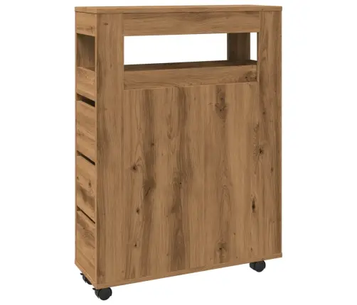 Kitsas Vannitoakapp Ratastega, Käsitöötamm, Tehispuit