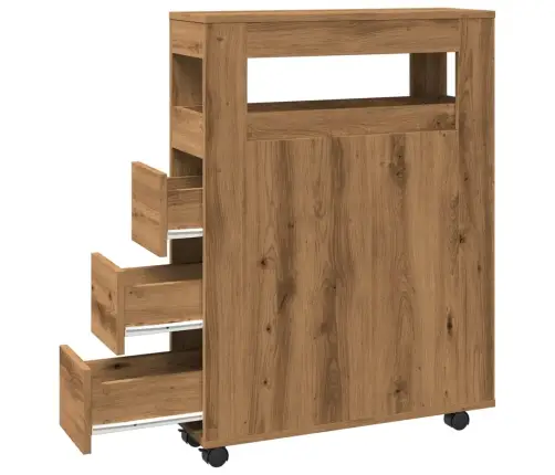 Kitsas Vannitoakapp Ratastega, Käsitöötamm, Tehispuit