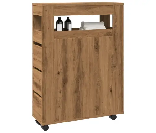 Kitsas Vannitoakapp Ratastega, Käsitöötamm, Tehispuit