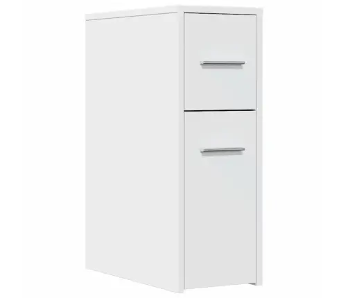 Kitsas Vannitoa Kummut Ratastega, Valge, Tehispuit