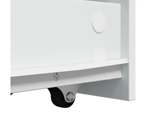 Kitsas Vannitoa Kummut Ratastega, Valge, Tehispuit