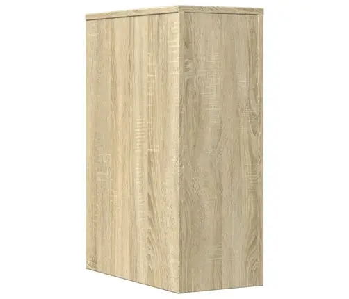 Šaurs Vannasistabas Skapis Ar Riteņiem, Ozolkoka Krāsa Vidaxl