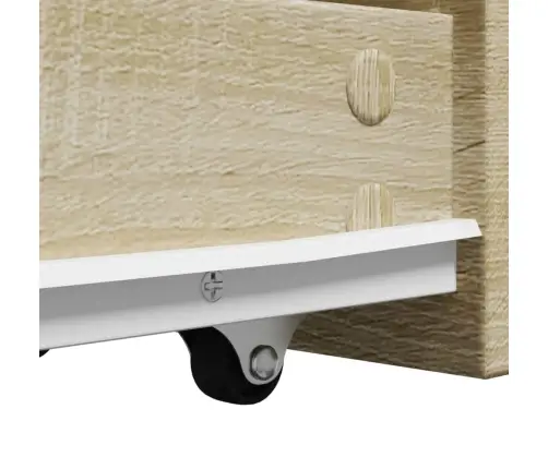 Šaurs Vannasistabas Skapis Ar Riteņiem, Ozolkoka Krāsa Vidaxl