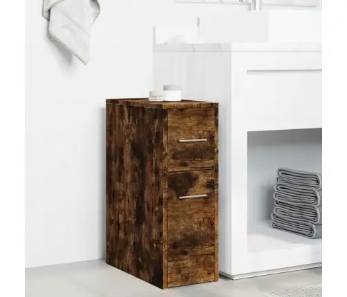 Kitsas Vannitoa Kummut Ratastega, Suitsutatud Tamm, Tehispuit