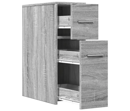 Kitsas Vannitoa Kummut Ratastega, Hall Sonoma Tamm, Tehispuit