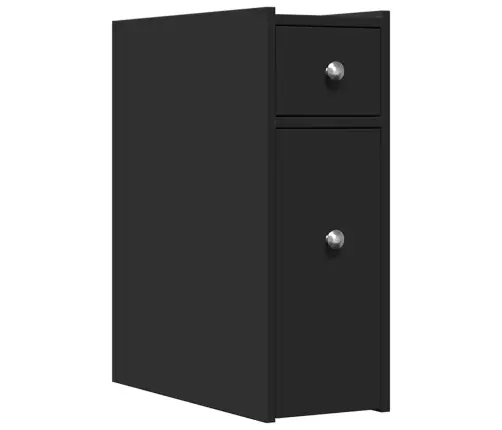 Kitsas Vannitoa Kummut Ratastega, Must, Tehispuit