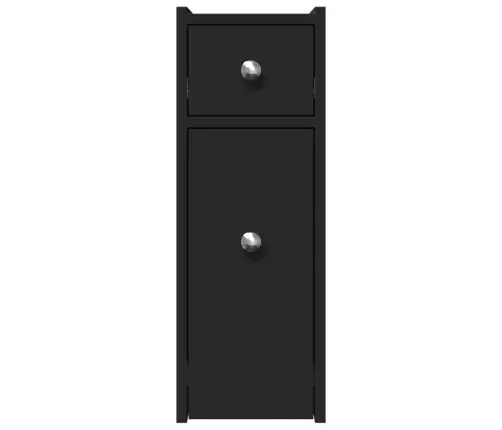 Kitsas Vannitoa Kummut Ratastega, Must, Tehispuit