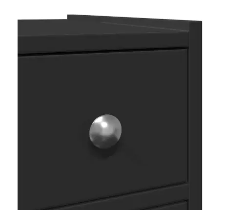 Kitsas Vannitoa Kummut Ratastega, Must, Tehispuit